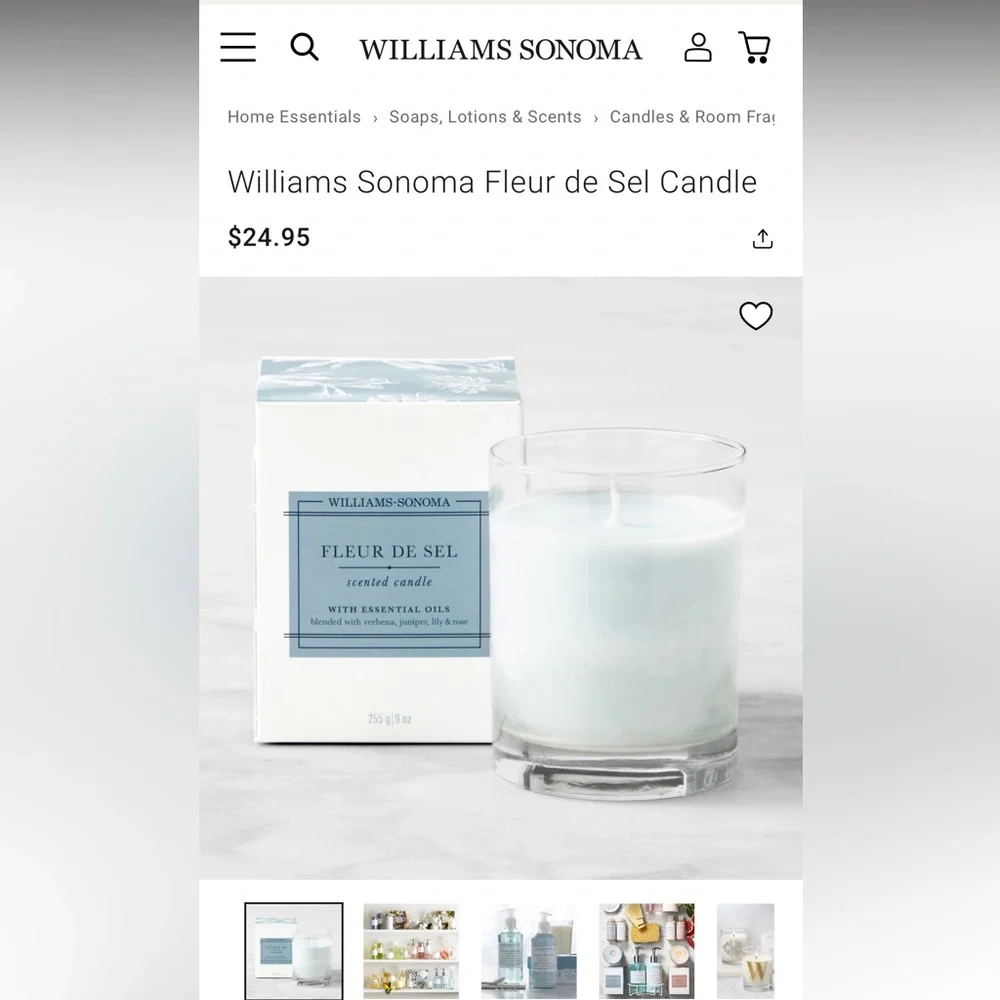 Williams Sonoma Fleur de Sel Candle